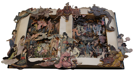 book sculptures by Kerry Miller: Green Willow and Other Japanese Fairy Tales