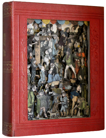 book sculpture by Kerry Miller: Punch 1853-1855
